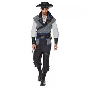 Spirit Signature Deluxe Privateer Pirate Costume in Black, White & Navy